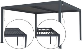 Bioklimatická pergola G21 Austin 4x4 m, antracitová hliníková