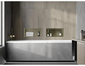 Mexen X-Wall-R, polička na zapustenie na obklad s golierom 45 x 20 cm, zlatá lesklá, 1950452010