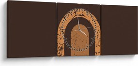 Obraz - Oranžové oblúky N⁰3 (s hodinami) (90x30 cm)