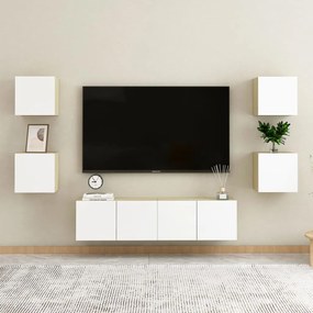 6-dielna súprava TV skriniek biela a dub sonoma drevotrieska 3079185