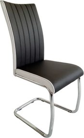 Jedálenská stolička Vertical, čierna/biela ekokoža