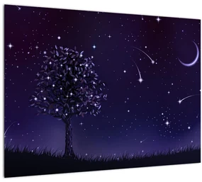 Obraz - Noc zachytená ilustrácou (70x50 cm)