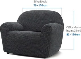 Super strečové poťahy NIAGARA antracitová kreslo (š. 70 - 110 cm)