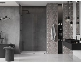 Mexen Velar, posuvné dvere do otvoru 160x200 cm, 8mm číre sklo, grafitová matná, 871-160-000-01-66