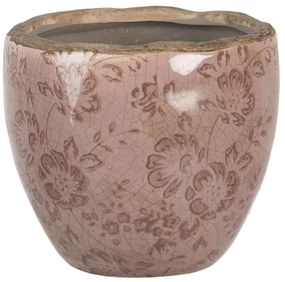 Ružový keramický kvetináč s popraskaním Alessia XS - Ø 11*10 cm