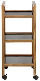 Čierny/v prírodnej farbe kúpeľňový regál z masívu akácie 35x76,5 cm Fondi – Wenko