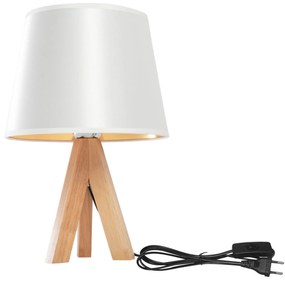 Toolight - Nočná stolová lampa E27 60W APP976-1T, biela-hnedá, OSW-06683