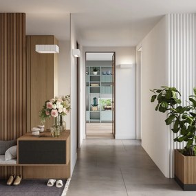 Nástenné svietidlo Rigata, 1x biele keramické tienidlo