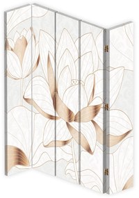 Gario Paraván Lotosový kvet v béžovej farbe Rozmery: 180 x 170 cm, Prevedenie: Otočný paraván 360°
