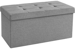 Taburetka 80 L, lavica s úložným priestorom, nosnosť do 300 kg, 38 x 76 x 38 cm, svetlosivá