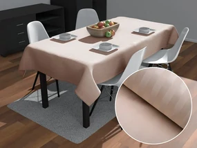 Biante Damaškový obdĺžnikový obrus Atlas Grádl DM-017 Púdrovo béžový - pásiky 2 cm 120x140 cm