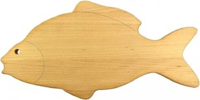 AMADEA Drevená doštička v tvare kapra, masívne drevo, 45x22,5x2 cm