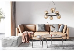 Závesné svietidlo Paris, 6x medové sklenené tienidlo, B/G, O
