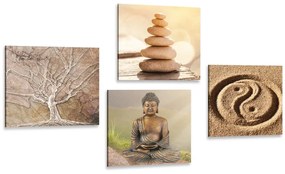 Set obrazov Feng Shui v béžových odtieňoch Varianta: 4x 60x60