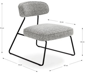 Čierno-biele kreslo Elon – Marckeric