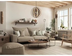 Drevený luster na lanku 1xE27/60W/230V pr. 50 cm masív/dýha/kaučukovník