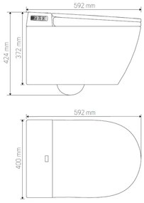 BATH DELUXE 21-040-02-11-00-Závesné WC s bidetom TISVILDELEJE 1600W/230V biela+DO