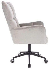 LuxuryForm DESIGN Kreslo AURORA VELUR na čiernej podstave s kolieskami - svetlo šedé