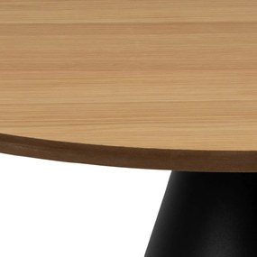 BOSCO Prírodný dub / čierna noha – OKRÚHLY KÁVOVÝ STOLÍK 65 cm, KONFERENČNÝ STOLÍK DO OBÝVAČKY, DYHA