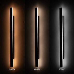 Exteriérové nástenné LED svietidlo Wow, 1x LED 20w, 3CCT, čierna, (120 cm)