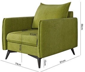 Zelené kreslo Juli Bis – Ropez