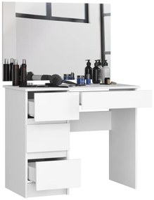 Toaletný stolík so zrkadlom T-6/SL 900x600 ľavý, biely