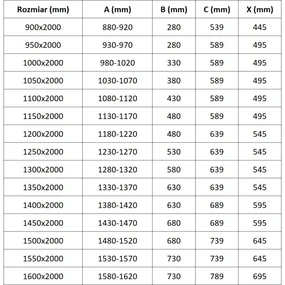 Mexen Exo, výklopné sprchové dvere 90 cm, číre sklo, zlatá, 819-090-000-50-00