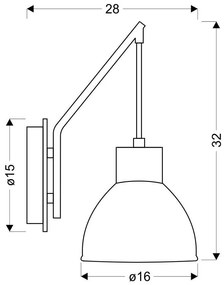 Candellux VARIO Nástenné svietidlo 1X60W E27 BLACK 21-73495