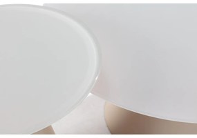 Krémovobiele okrúhle konferenčné stolíky v súprave 2 ks so sklenenou doskou ø 80 cm Vida – MOME