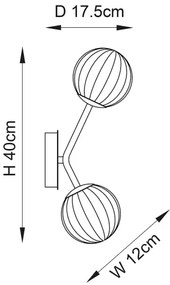Endon 96691 - Nástenné svietidlo NORTHWEST 2xG9/3W/230V zlaté