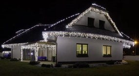 DECOLED LED světelný řetěz FLASH, 5 m, ledově bílá, 60 diod, IP67, bílý kabel