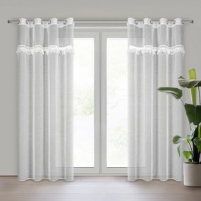 ZÁCLONA NA KRÚŽKOCH KIARA 140X250 CM BIELA
