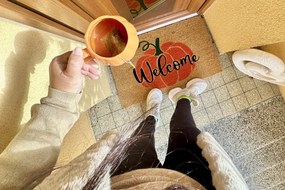 Hanse Home, Rohožka Welcome (tekvica) 105665 – na von aj na doma, 45x75, oranžová, chodba / predsieň