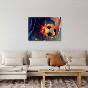Obraz - Futbalová lopta v ohni (70x50 cm)