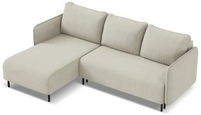 Béžová rozkladacia/s úložným priestorom rohová pohovka (ľavý roh) Luana – Makamii