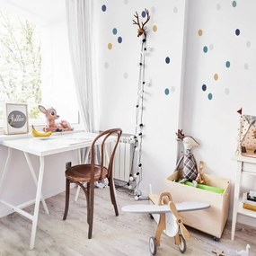 Samolepka do detskej izby sada konfety modrá, žltá, šedá 5cm