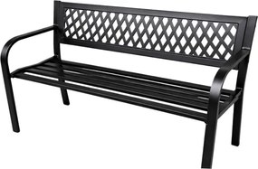 Lean Záhradná kovová lavička – 120cm, čierna