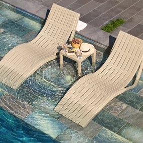 SLIM záhradné lehátko taupe