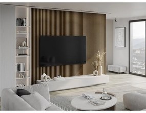 Mexen Lam-F, akustické stenové lamely 275 × 30 cm, plstený podklad 8 mm, technická dyha, orech prírodný, S105-275307-3015-016