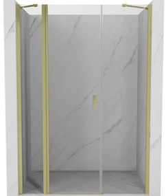 Mexen, Mexen Mist Sprchové dvere otočné 160 cm, transparentné, brúsené zlaté - 8A4-160-001-55-00