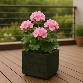 Kvetináč MADERA SQUARE ECO WOOD 38,5 cm ,tmavohnedý, L