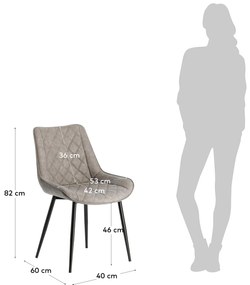 Šedá stolička Affair 82 × 60 × 53 cm LA FORMA