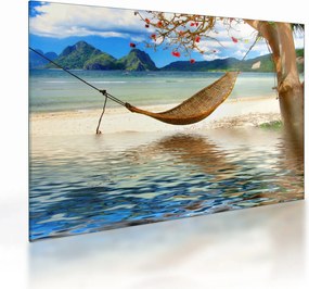 Sklenený obraz - Relax na pláži (70x50 cm)