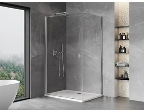 Mexen Mist-B, 1-krídlový výklopný sprchový kút 100 x 110 cm, číre sklo, chrómový profil, 8A2T-100-110-01-00