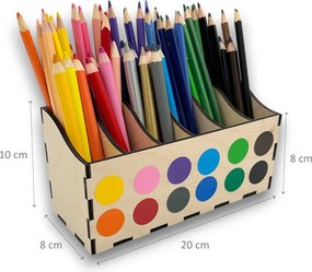 usporadejto.cz Pastelkovník L VASKY, 20 x 8 x 10 cm, s označením farieb