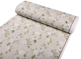 Biante Dekoračný štvorcový obrus PML-059 Biele ruže s perokresbou na béžovom 80x80 cm