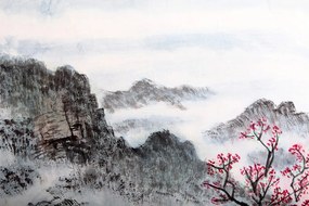Samolepiaca tapeta jedinečná maľba čínskej krajiny