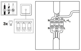 LED RGBW stmievateľné kúpeľňové bodové svietidlo TURYN 3xGU10/6,5W/230V IP44 biela