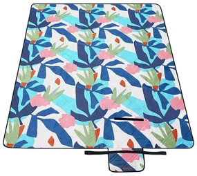 Veľká pikniková deka 300 x 200 cm, vodotesná, vzor farebná papraď