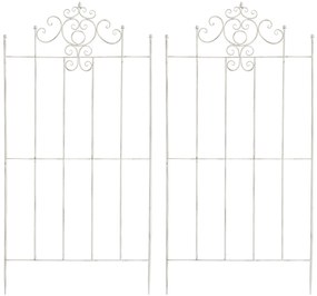 2x Mriežka na popínavé rastliny Paula - 180 x 85,5 cm - Biela antik